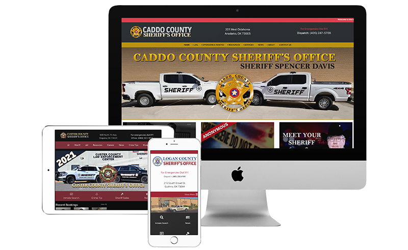 sheriff website screenshots showing features